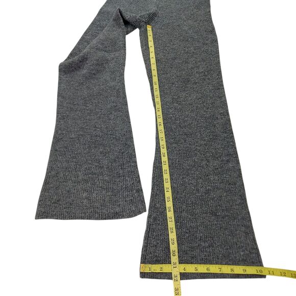 4TH Reckless Pants Womens 8 Gray Flared Ribbed Knitted Pull On Comfy Cozy Warm - Picture 11 of 12
